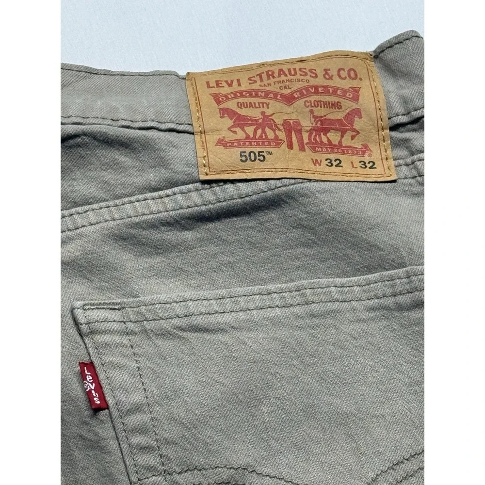 Levi's 505‎ tan denim Regular Fit Men's 32xL32 Pants Jeans Cotton Casual